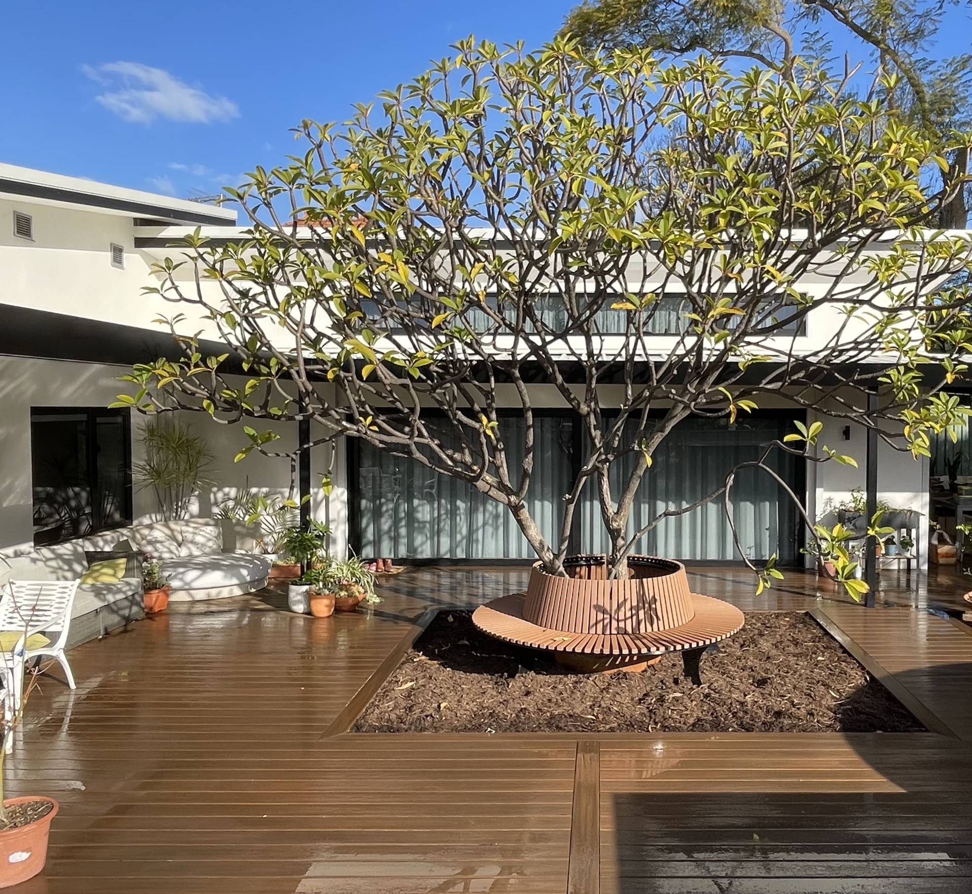 Finished composite front deck